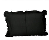 Kuber Industries Solid 2 Piece Cotton Pillow Cover Set with Frill Flange - 18" x 27", Black, Standard (KUPILLOW102)